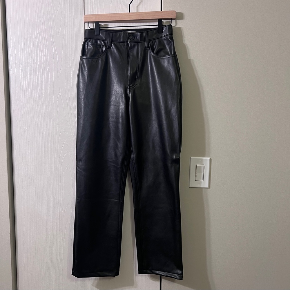 Abercrombie & Fitch Black Faux Leather Pants